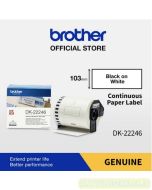 Brosur gambar alat tulis Brother DK-22246 Continuous Paper Label Roll 103mm 30.48m P-touch Tape