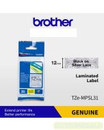 Macam macam perlengkapan Kantor Brother TZE-MPSL31 Black on Silver Lace Pattern 12mm P-touch Tape dan gambarnya