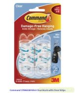 Macam macam peralatan sekolah Command 17006CLR Mini Clear Hooks with Clear Strips Kaitan Mini Transparan Tempel ke Dinding dan gambarnya