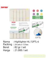 Jual Texliner Stabilo Pewarna/Penanda Tulisan Joyko Highlighter HL-72PTL-6 termurah harga grosir Jakarta