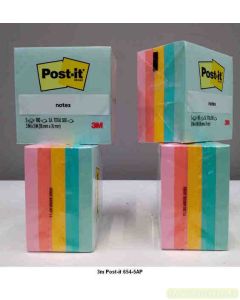 3M Post-it 654-5AP Sticky Note Colour 76x76mm 500 Sheets