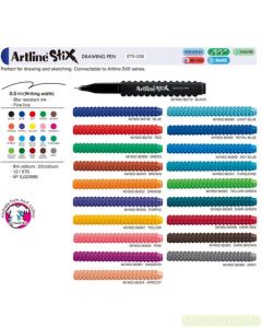 Foto atk Artline ETX-200 Spidol Drawing Pen Stix Pena Gambar Fine Line Agen merek Artline