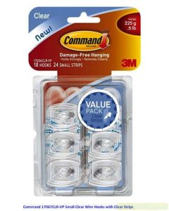 Katalog brosur gambar peralatan Gantungan seperti Command 17067CLR-9 Small Clear Wire Hooks Pengait Kawat Kecil Pasang di Dinding