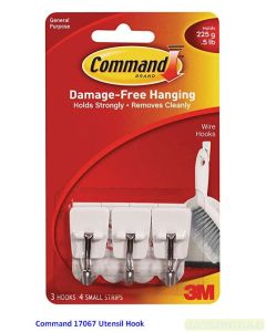 Katalog brosur gambar perlengkapan Gantungan contoh Command 17067ES Small Wire Hooks Pengait Dinding Kecil Bahan Kawat