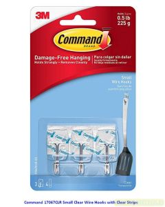 e-catalogue gambar peralatan Command 17067CLR Small Clear Wire Hooks Pengait Kecil Kawat Tempel ke Tembok