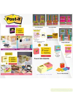 3M Post-it Super Sticky Note 654 Color Series-SSN AQ / 1SSNNP / 1SSN3MY / 40TH / 4SSSWT / 4SSFLA / 4SSBLUHR / 5SSHAV / 5SSAN / 5SSMIA / 5SSNRP / 5SSNE / 5SSJOY / 5SSAU / 1MP / 1CB / 5AN / 5UC / 5AP / 5ASST