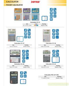 Foto Kalkulator saku Pocket Calculator Joyko 12 Digits CC-21 | CC-37 | CC-38 | CC-42 | CC-43 | PKC-0711HC merek Joyko