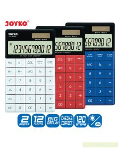 Jual Kalkulator Meja 12 Digit Joyko Calculator CC-48CO (Red,Blue,White) terlengkap di toko alat tulis