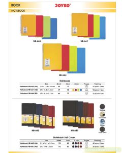 Jual Buku Tulis Catatan Diary Agenda Bergaris Spiral Joyko Notebook NB-661 (A5) Blue,Orange,Red,Yellow terlengkap di toko alat tulis