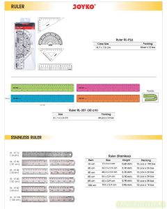 Contoh Joyko Ruler RL-PS2 Penggaris Plastik Panjang merek Joyko