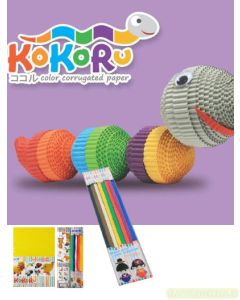 Contoh Kokoru Color Corrugated Paper Stripe Ichiro Kertas Craft Bergelombang merek Kokoru