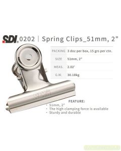 sample Image stationery Klip Penjepit SDI 0202 Round Spring Clips 51 mm (2") Stainless Steel