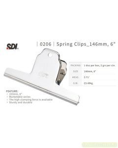 Brosur gambar stationery SDI 0206 Spring Clips (6") Stainless Steel (Paper Clips) Klip Penjepit