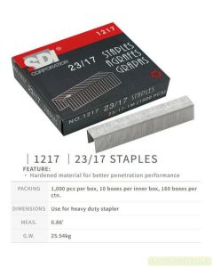 Contoh peralatan kantor SDI 1217 Heavy Duty Staples 23/17 Isi Stapler Jilid dan gambarnya